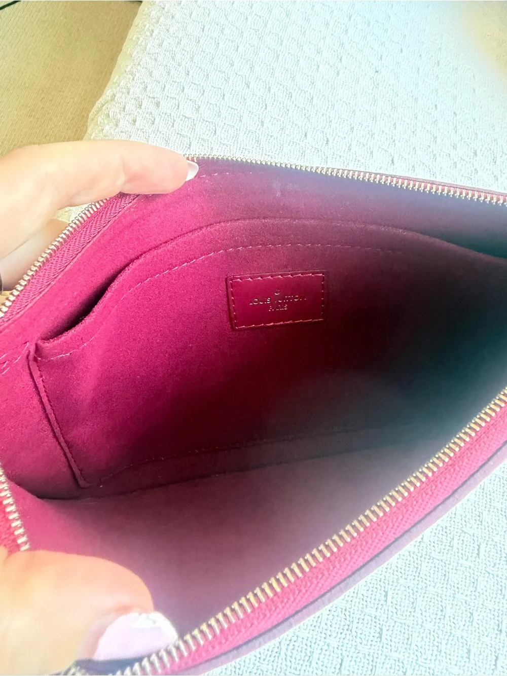 Louis Vuitton Fuschia Epi Leather Wristlet Pouch